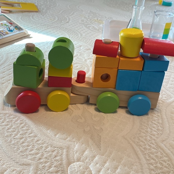 Melissa & Doug Stacking Train - Classic Wooden Toy Train Set - Picture 1 of 3